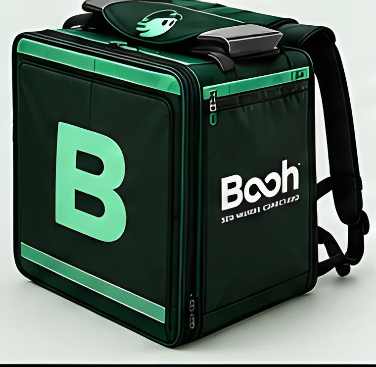 Mochila térmica de entrega com a marca Booh
