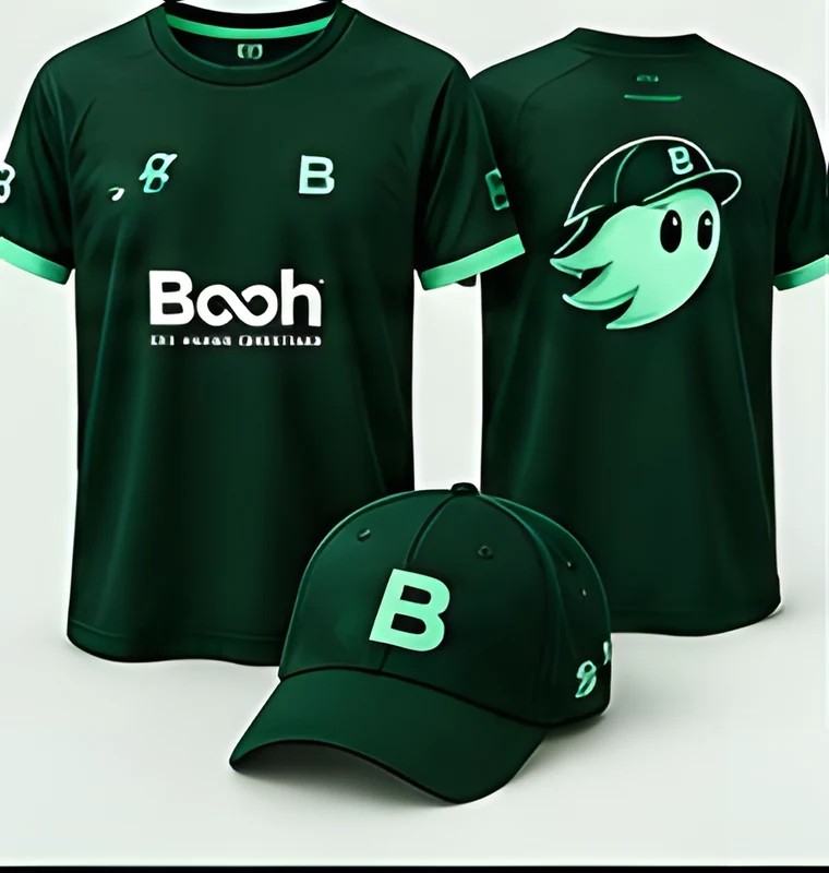 Camisetas e boné do uniforme Booh